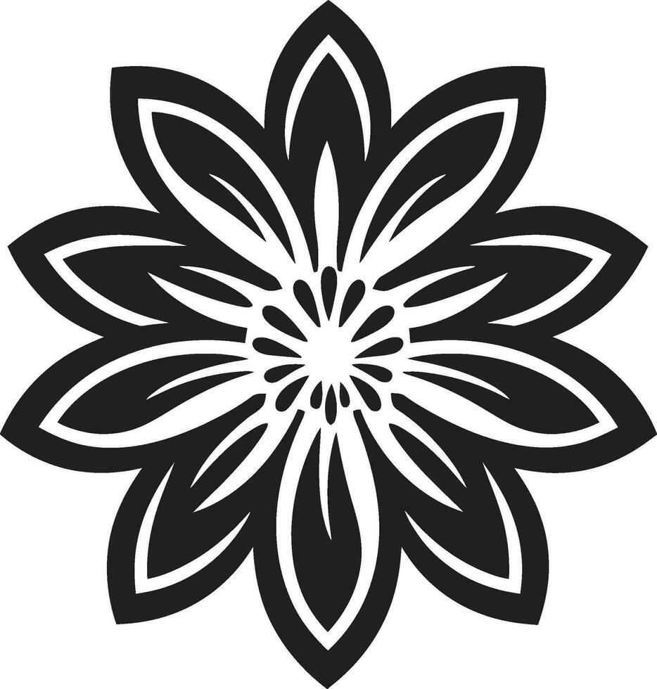 artístico pétala silhueta Preto vetor emblema minimalista floral detalhe lustroso artístico ícone
