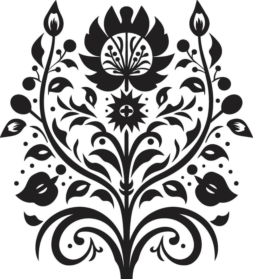 enraizado tradição decorativo étnico floral elemento cultural esplendor étnico floral logotipo ícone vetor