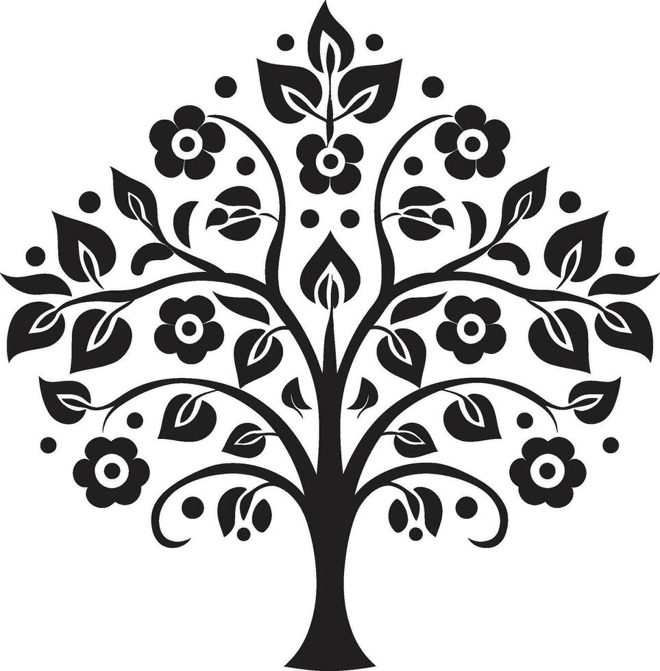 ancestral pétala impressões étnico floral símbolo cultural adorno étnico floral logotipo ícone vetor