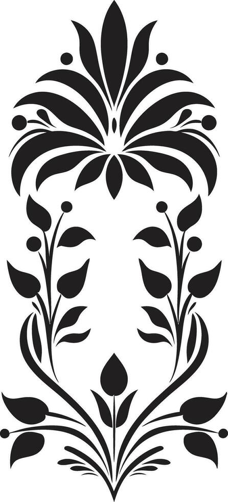 geométrico pétala arte floral dentro Preto vetor estampado florais geométrico telha logotipo dentro Preto