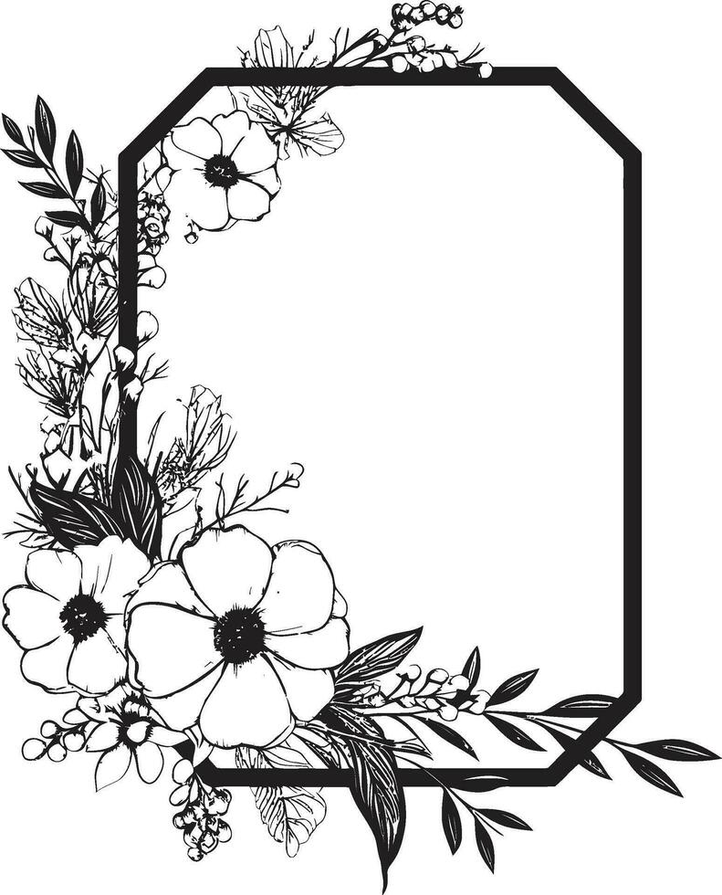 abstrato vetor silhuetas elegante Preto floral emblema lustroso mão desenhado minimalismo icônico noir logotipo