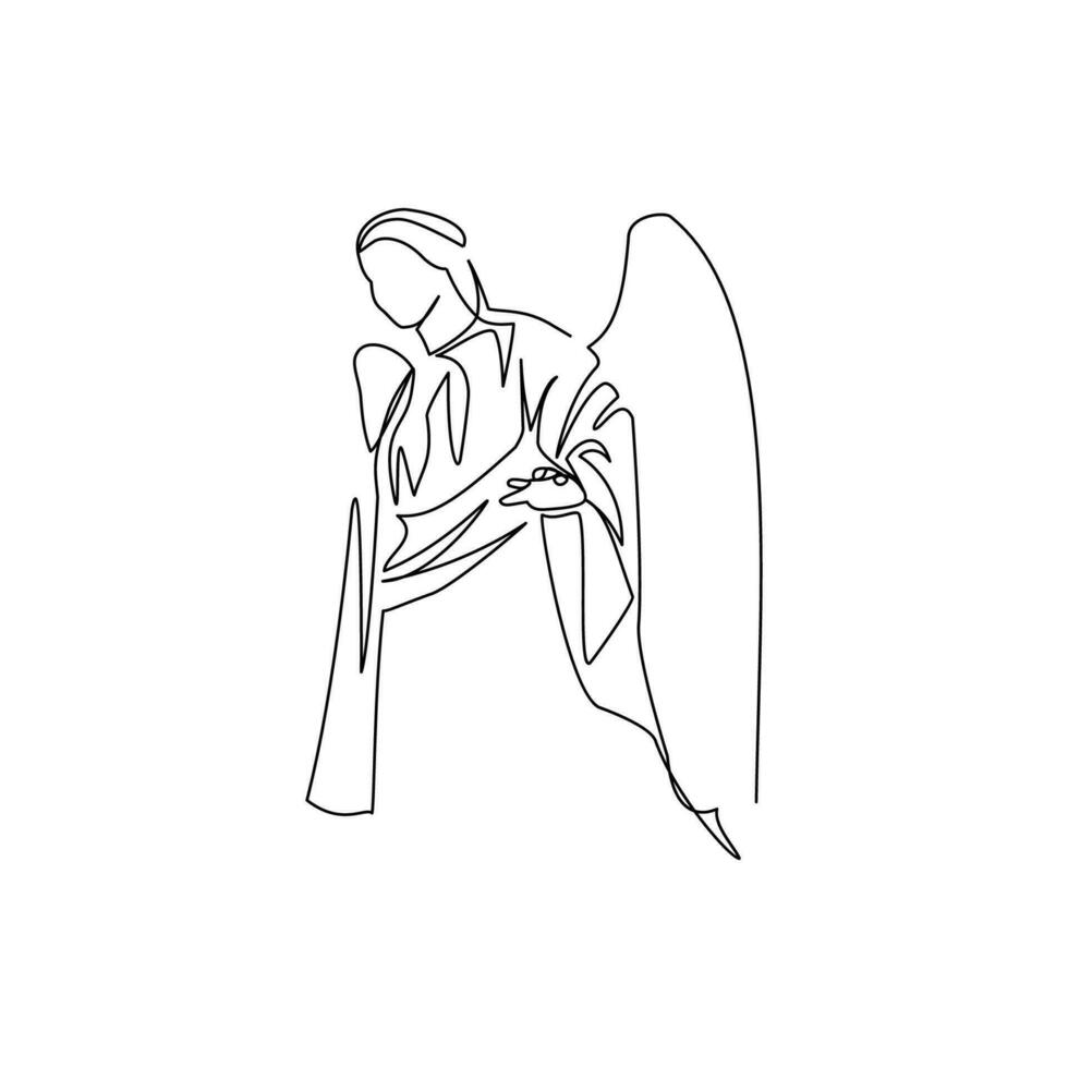 anjo desenhado dentro linha arte estilo vetor