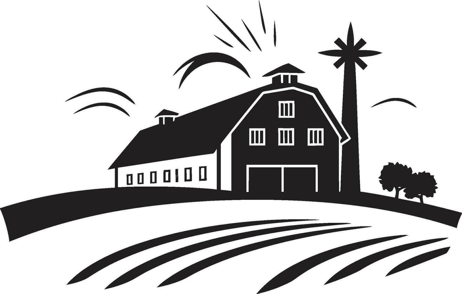 rural habitação impressão casa de fazenda Projeto dentro vetor ícone colheita refúgio símbolo agricultores casa vetor emblema