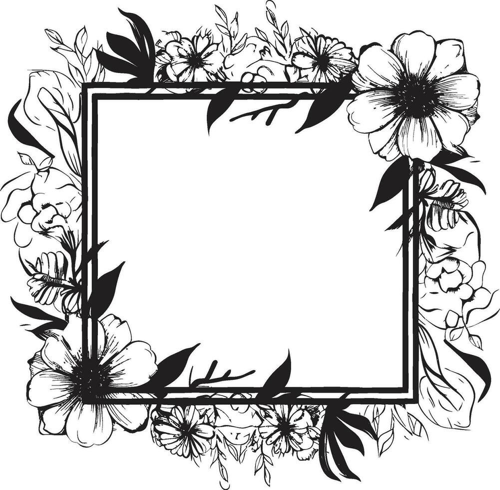 encantado floral afiação Preto vetor emblema intrincado pétala invólucro decorativo Preto ícone