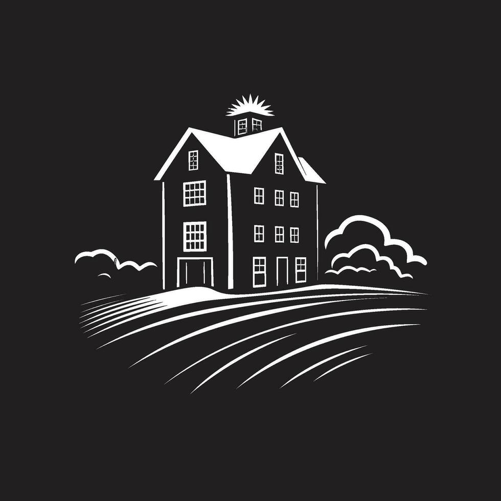 pastoral residência marca agricultores casa vetor ícone campo habitação impressão casa de fazenda vetor emblema