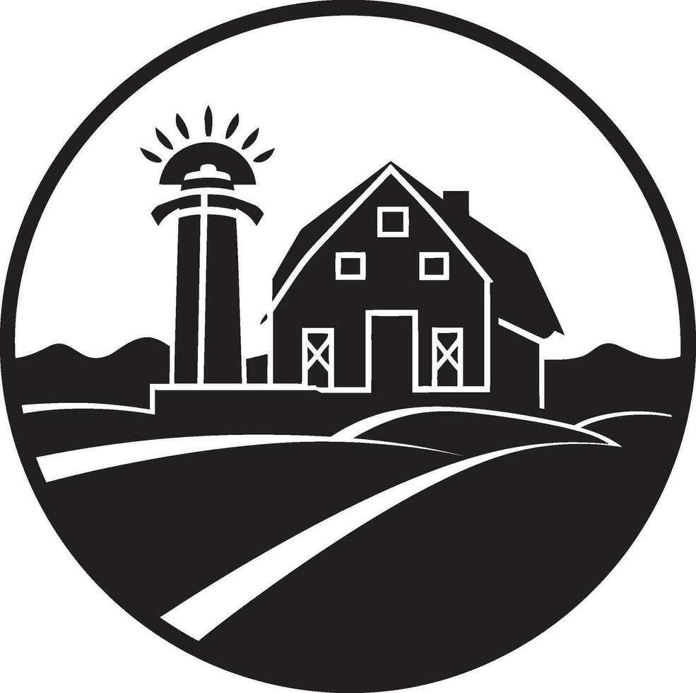 agricultores refúgio ícone casa de fazenda Projeto vetor logotipo agrário retiro símbolo agricultores casa vetor emblema