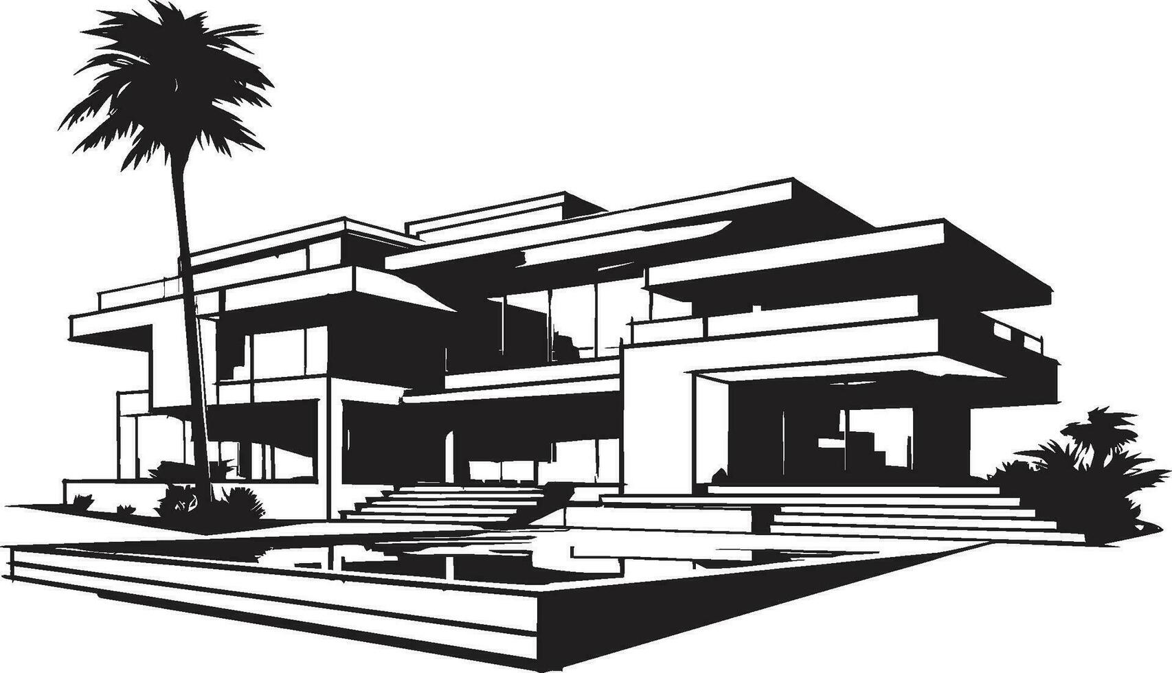 par casa esboço conceito duplex Projeto vetor ícone duplex projeto esboço casa Projeto vetor logotipo