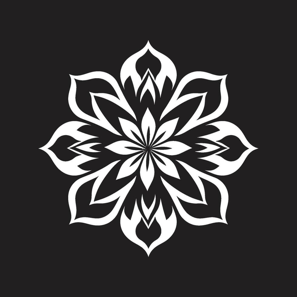 moderno floral esboço simples mão desenhado emblema artístico pétala silhueta Preto vetor emblema