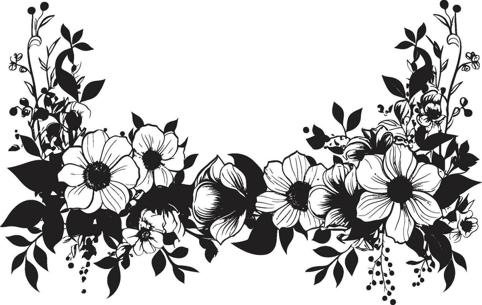 vintage floral emblema feito à mão vetor Projeto chique botânico detalhe Preto logotipo ícone dentro vetor