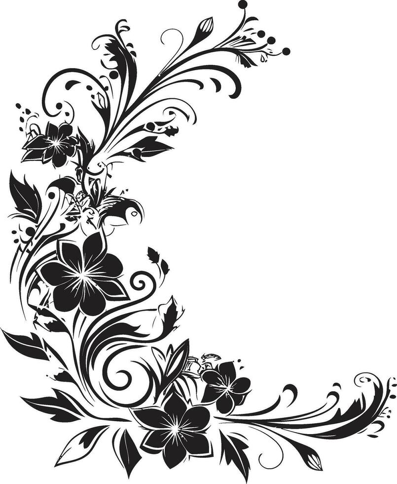 artístico noir gardênia sonhos intrincado vetor esboços noir pétala valsa feito à mão floral icônico desenhos