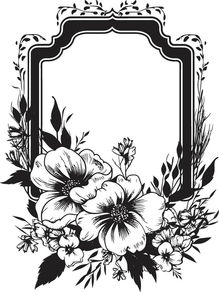 limpar \ limpo mão desenhado videiras Preto vetor emblema elegante minimalista botânico essência noir ícone