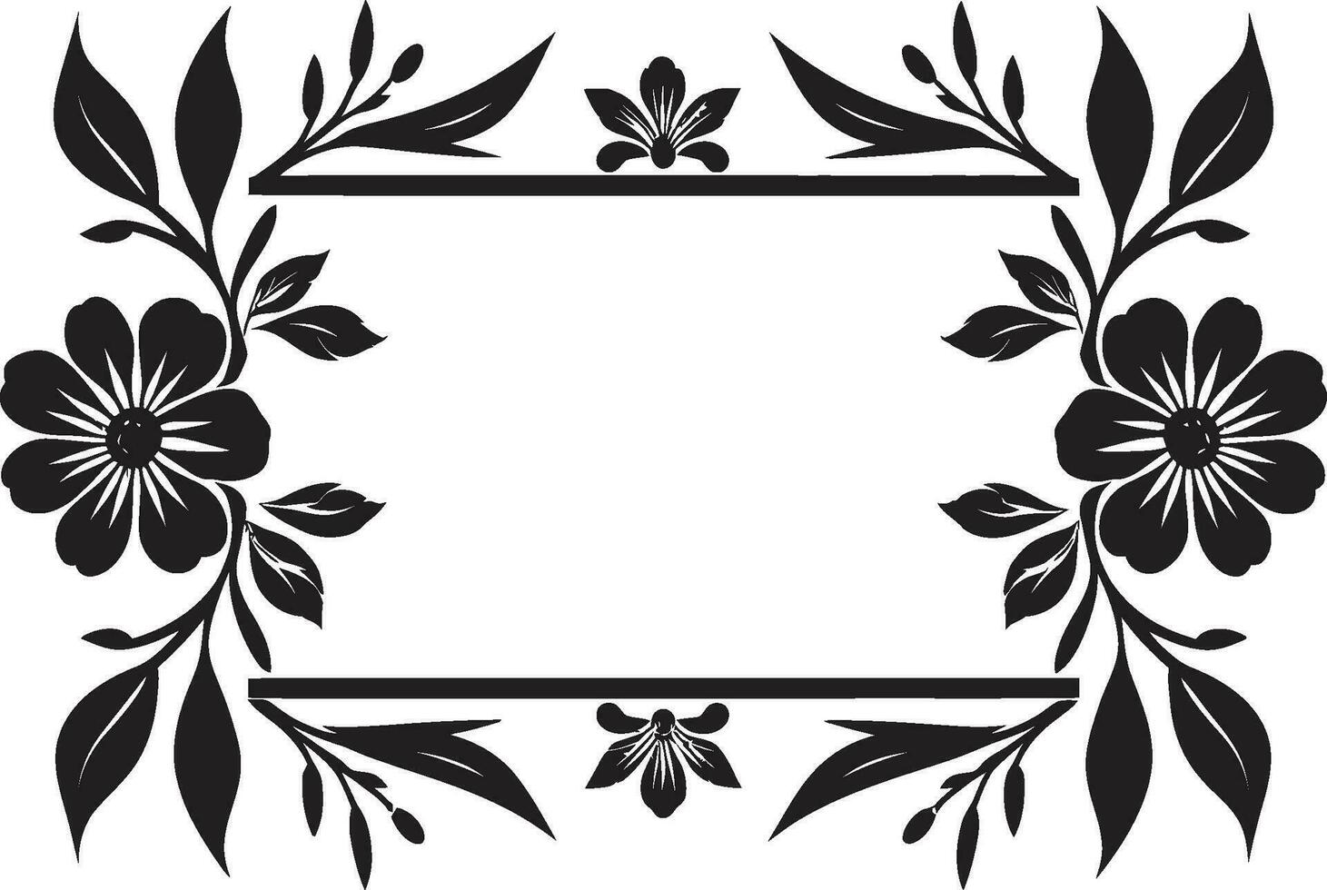 geométrico Flor vetor floral logotipo Preto elegância geométrico telha padronizar