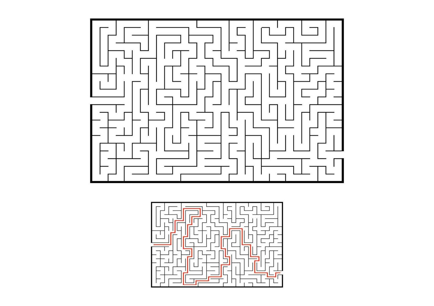 labirinto abstact. jogo para crianças. quebra-cabeça para crianças. enigma do labirinto. ilustração vetorial. vetor