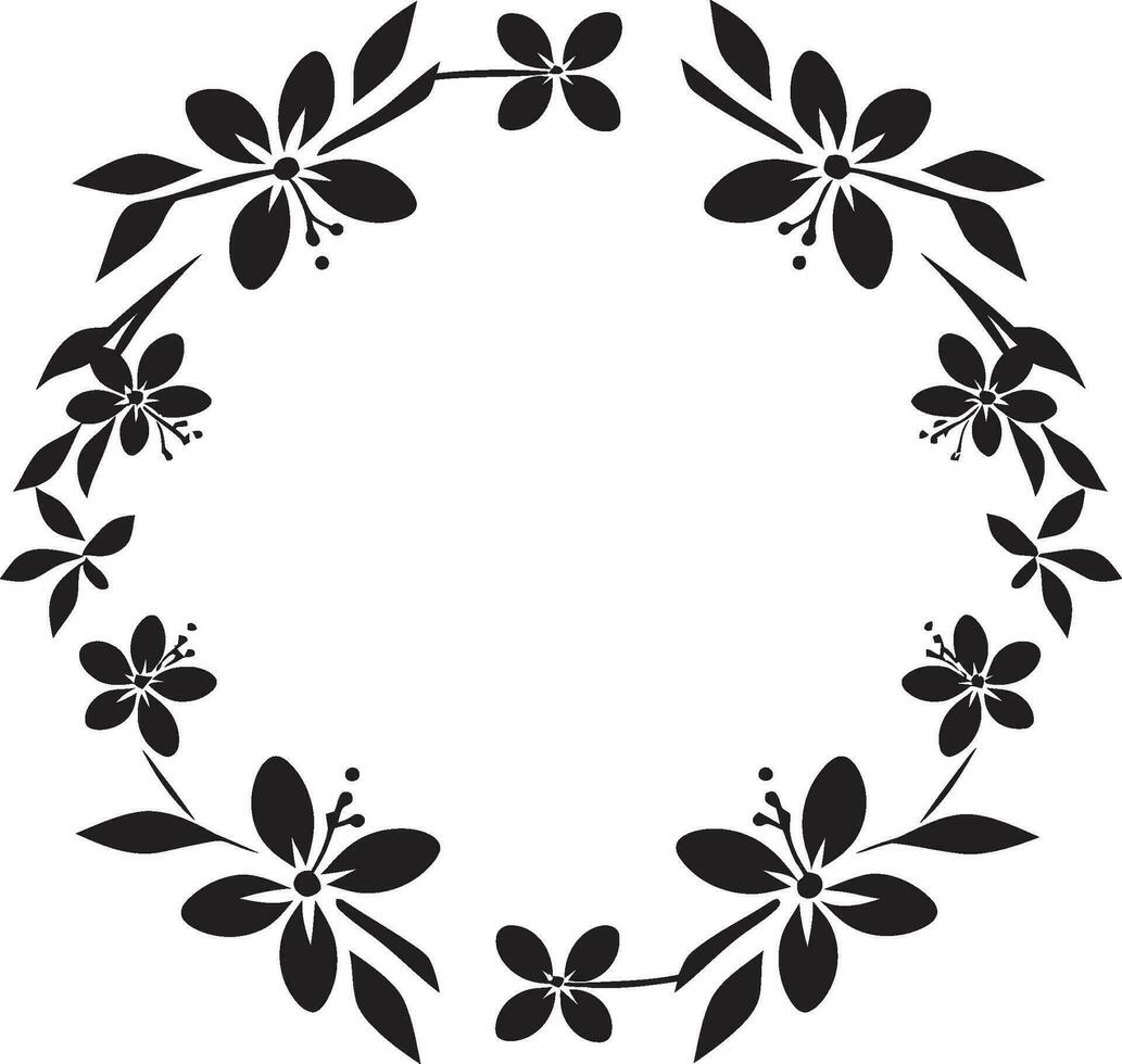 encantador Prado Preto quadro, Armação logotipo intrincado floral sinfonia floral vetor ícone Projeto