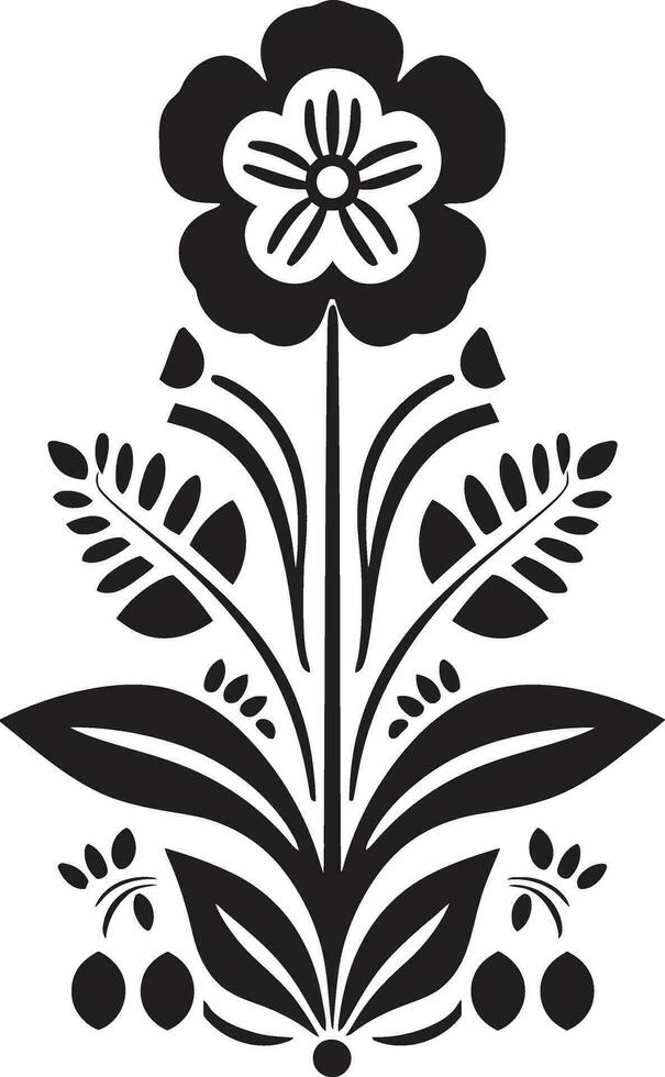 geométrico pétala Projeto floral vetor logotipo tesselado floresce Preto telha floral ícone