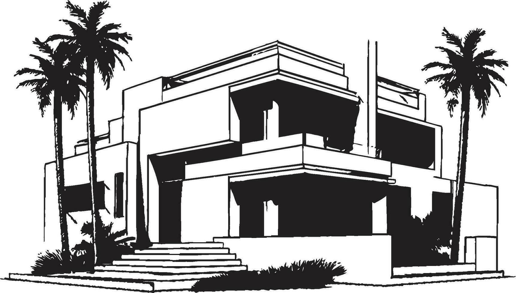 villa construção projeto arquitetônico estrutura dentro vetor logotipo moderno villa Projeto estrutura emblemático estrutura dentro vetor ícone