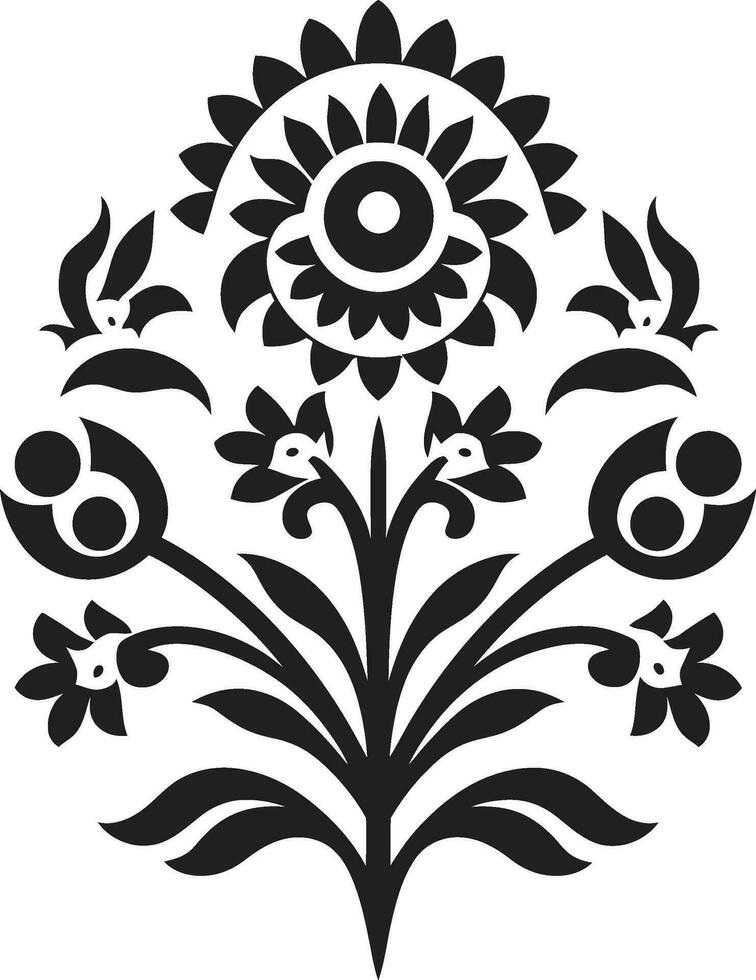 trabalhada arte decorativo étnico floral logotipo folclórico Flor étnico floral ícone Projeto vetor