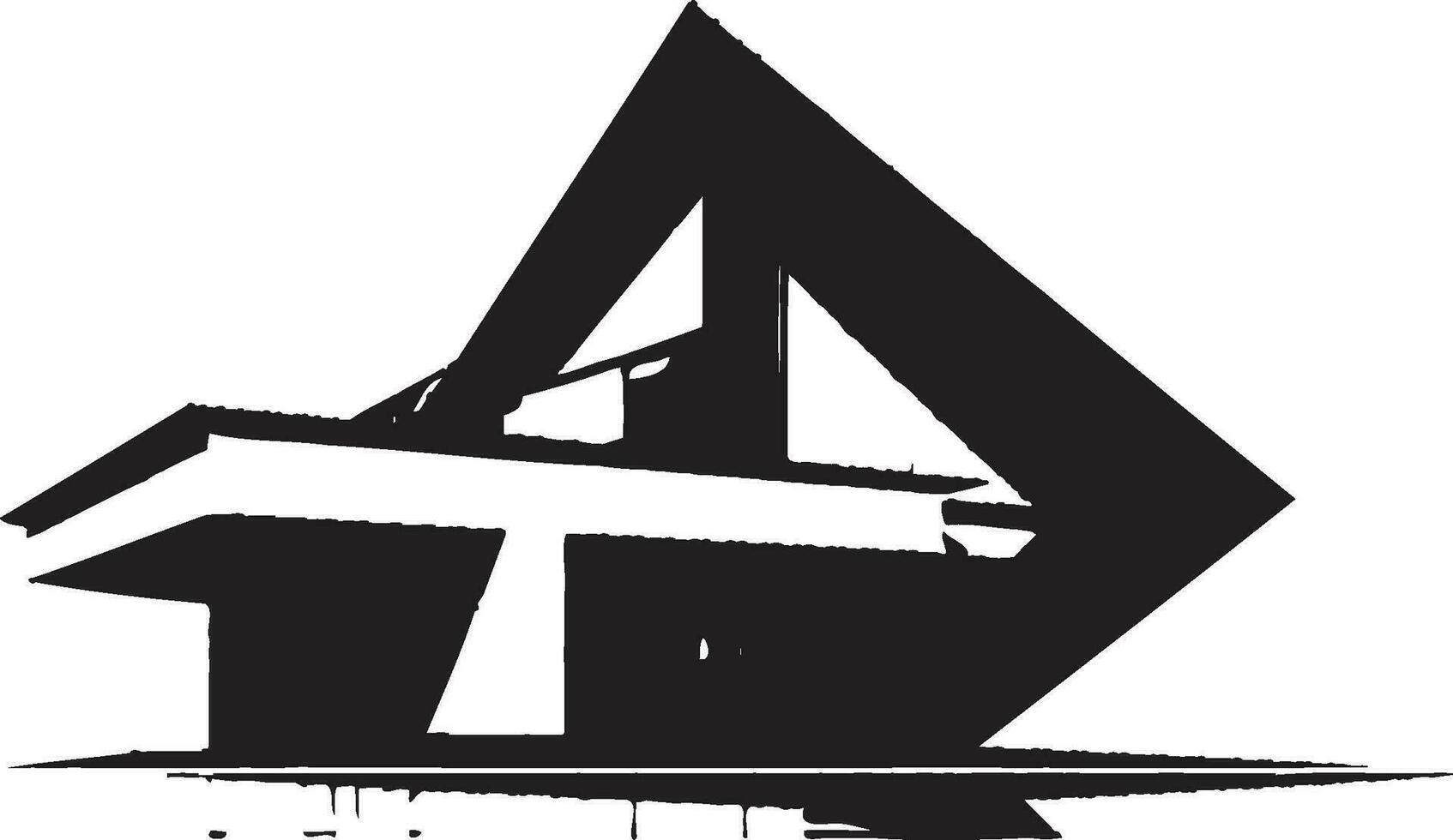 icônico minimalismo negrito casa esboço dentro vetor ícone Projeto Inovativa casa projeto conceptual casa esboço emblema