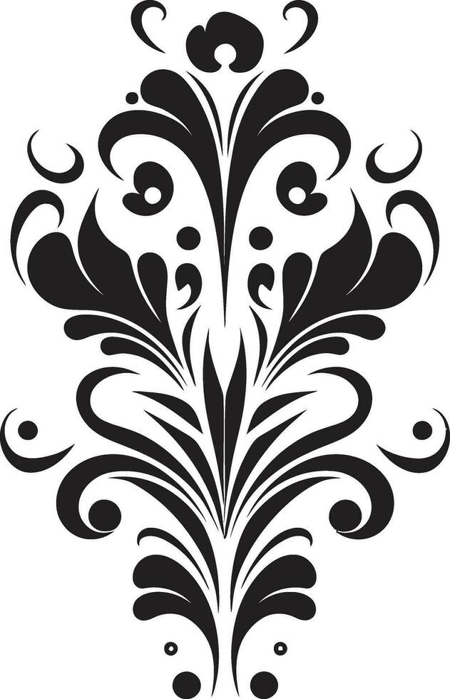 intrincado noir redemoinhos mão rendido vetor emblema lustroso floral beleza mão desenhado Preto vetor ícone