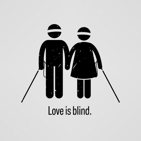 O amor é cego. vetor
