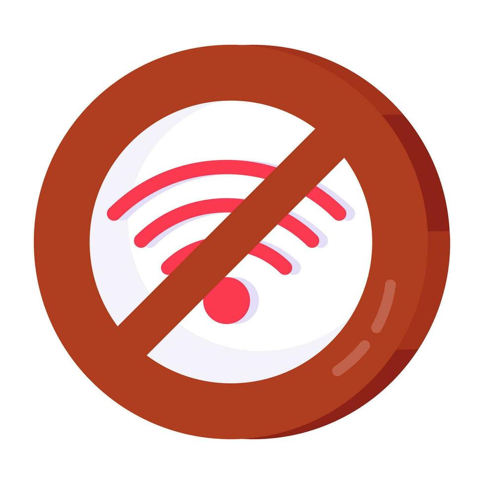 Prêmio baixar ícone do não Wi-fi sinal vetor