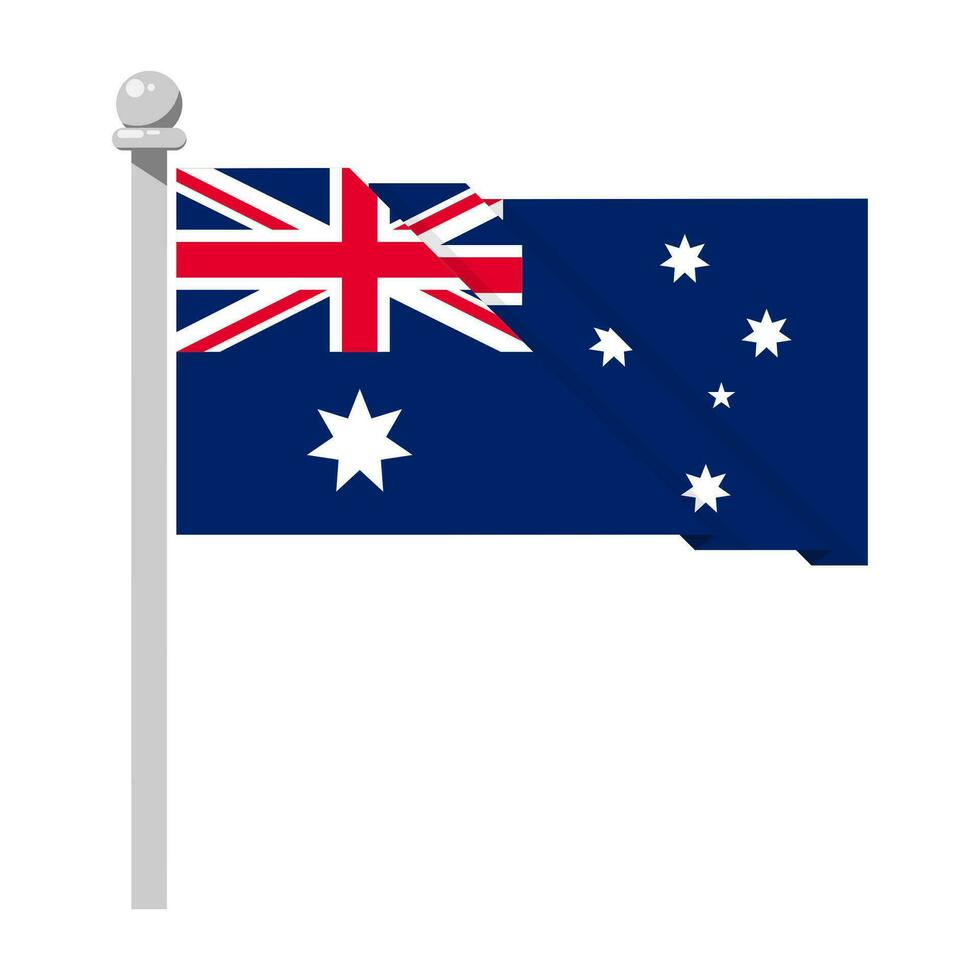 Austrália bandeira dentro plano estilo isolado em branco fundo, vetor ilustração