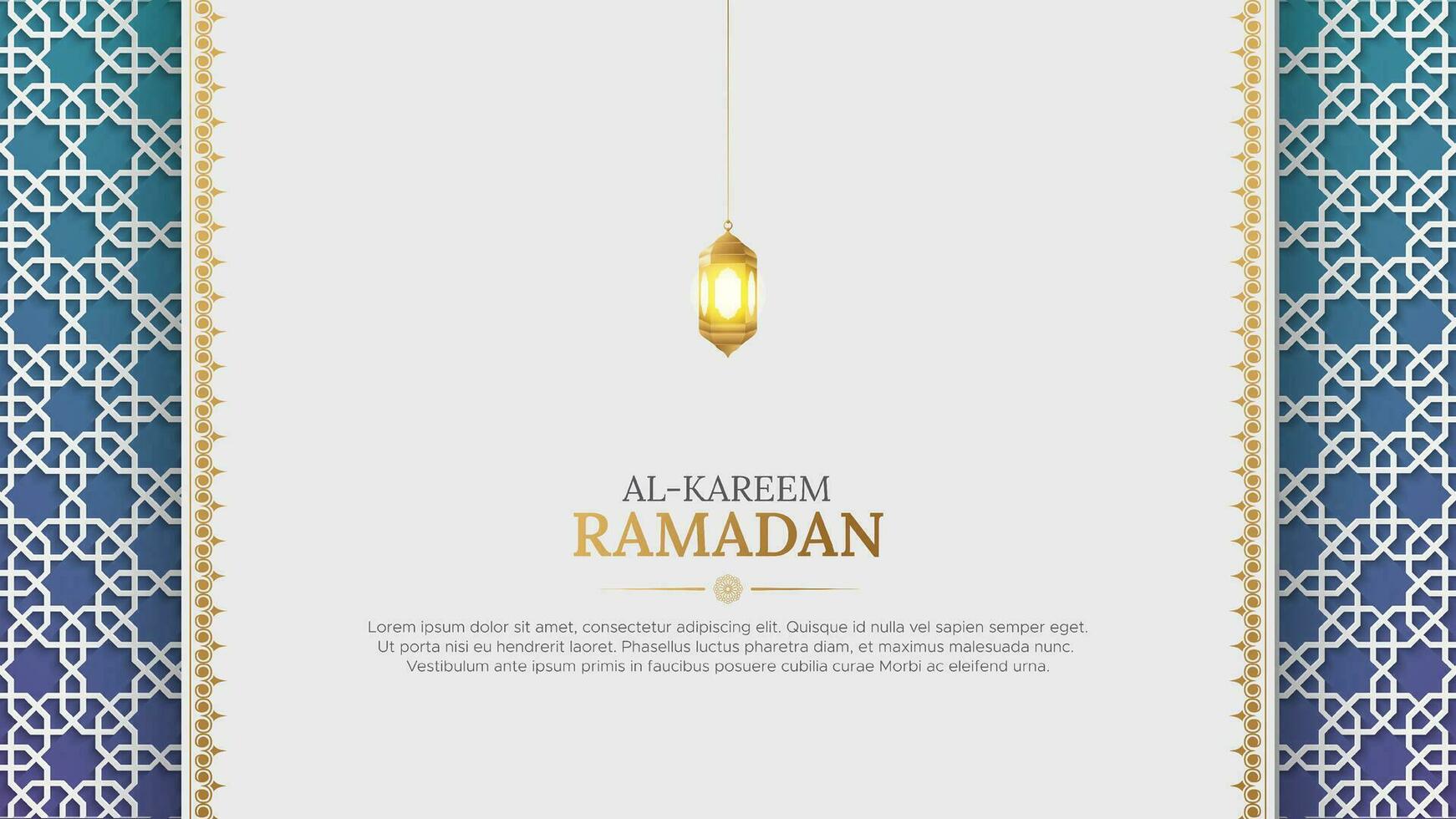 Ramadã kareem árabe islâmico branco e dourado luxo enfeite fundo com árabe padronizar e decorativo enfeite fronteira quadro, Armação vetor