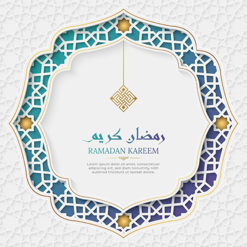 Ramadã kareem islâmico ornamental cumprimento cartão modelo vetor