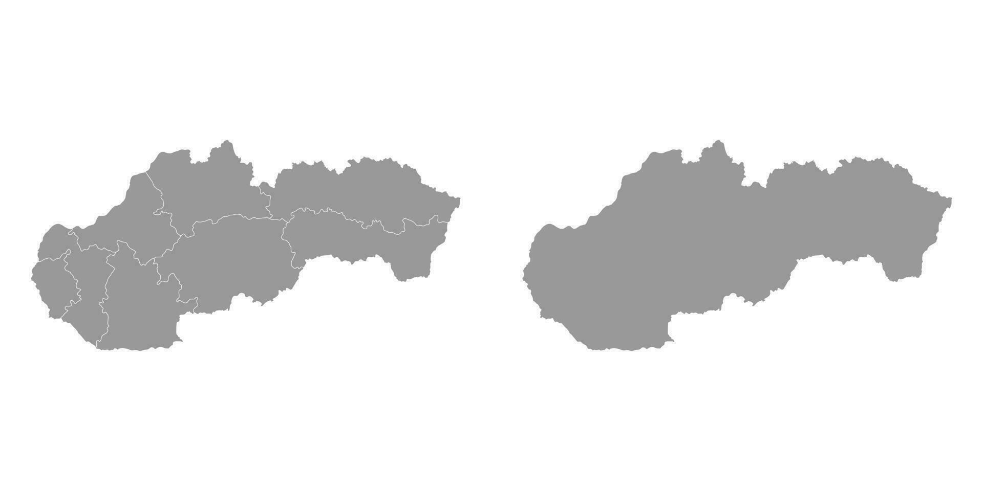 Eslováquia cinzento mapa com regiões. vetor ilustração.