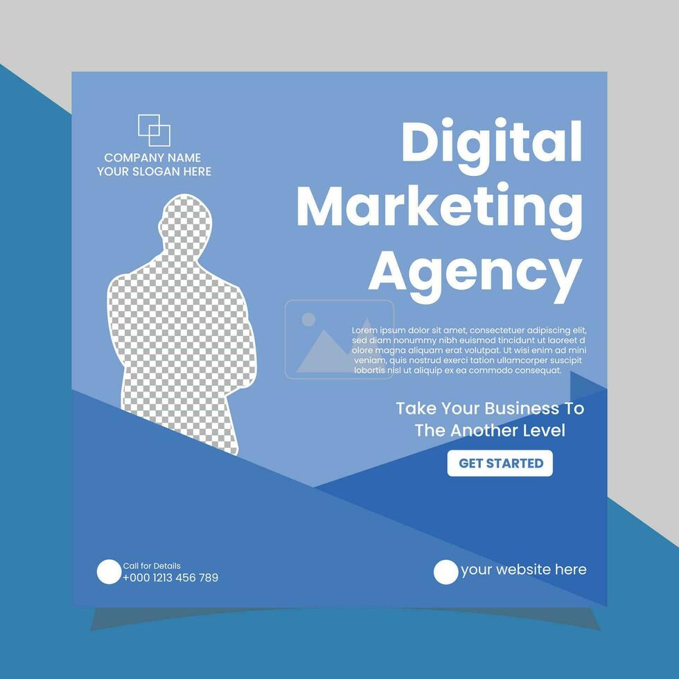 design de modelo de postagem de mídia social para agência de marketing digital vetor