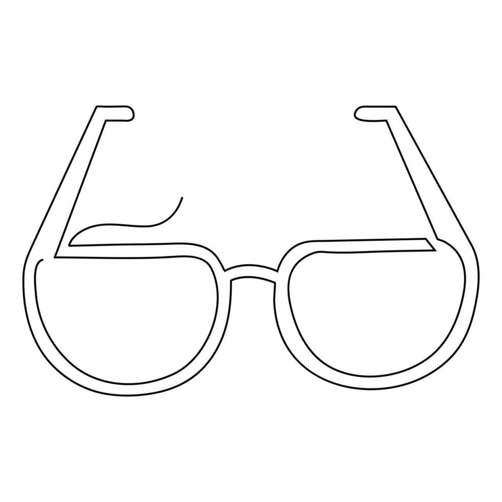 contínuo 1 linha mão desenhando Morden oculos de sol Projeto esboço vetor ilustração do minimalista