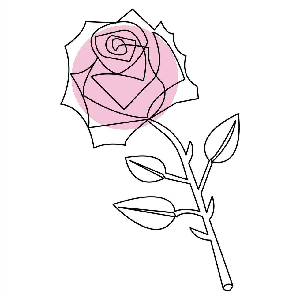 namorados dia, rosa dia linha arte desenhando contínuo esboço vetor minimalista Projeto ilustração