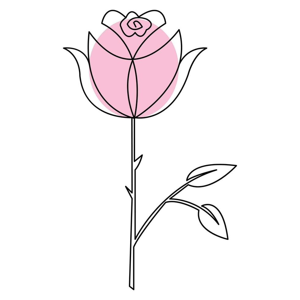 rosa flor contínuo solteiro linha arte desenhando esboço vetor ilustração minimalista Projeto