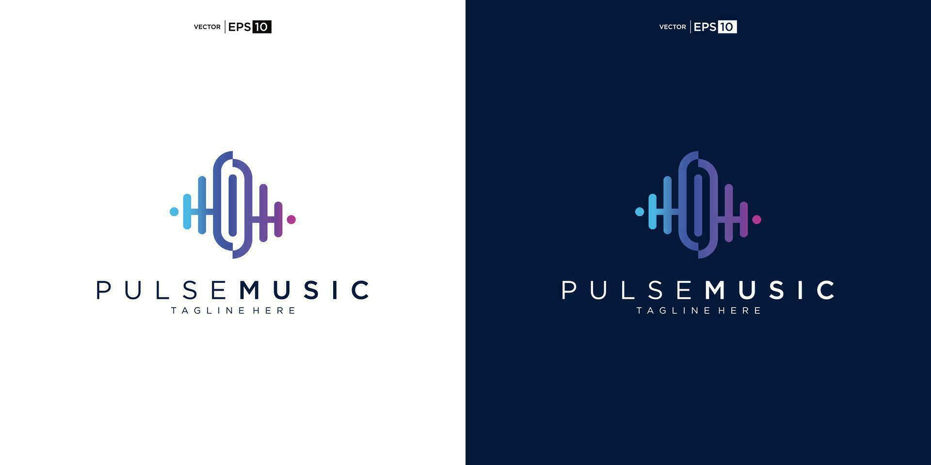 elemento de logotipo do player de música de pulso. modelo de logotipo música eletrônica, equalizador, loja, conceito de logotipo de onda de áudio. vetor