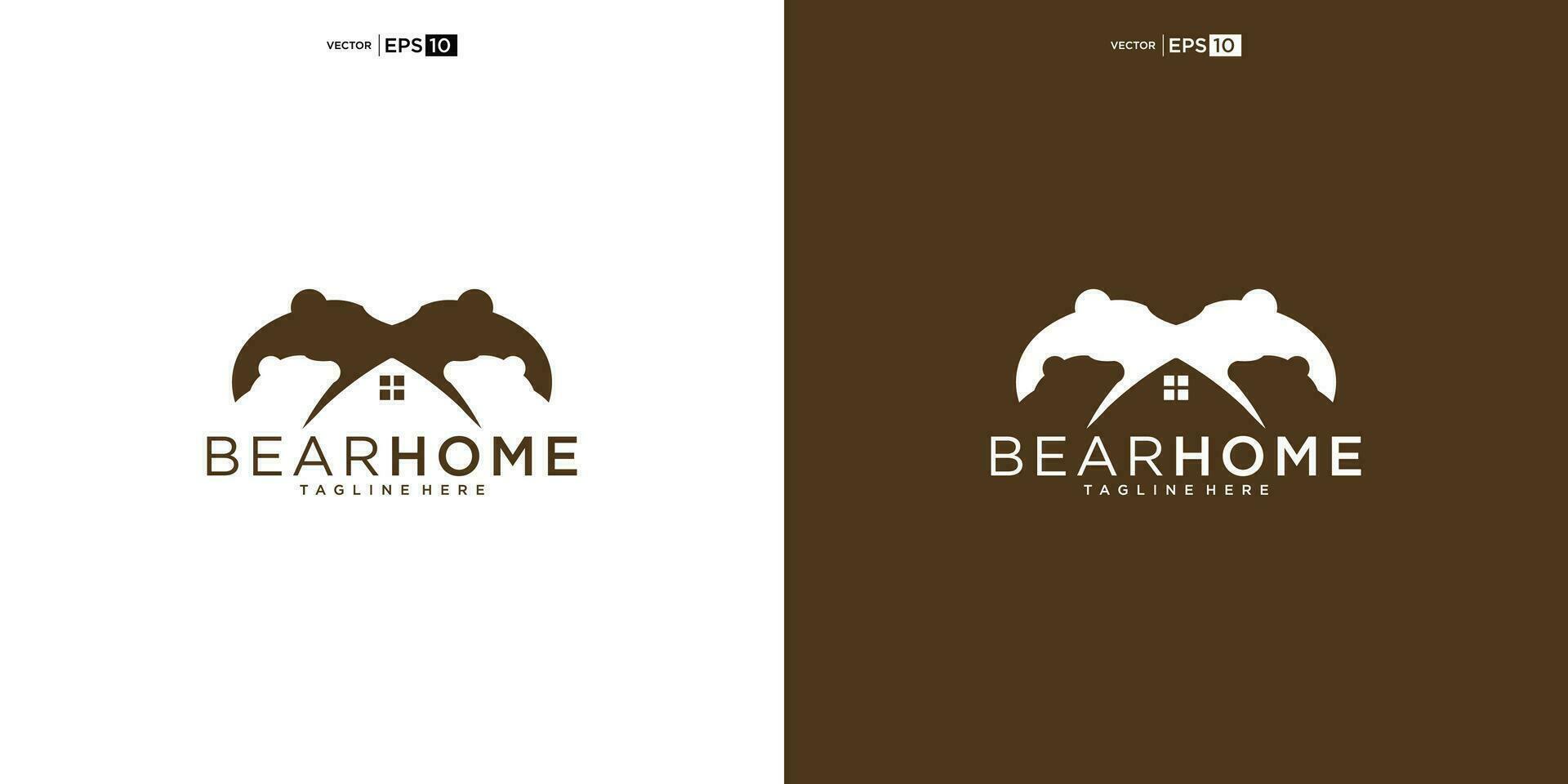 Urso casa logotipo Projeto modelo. Urso casa casa logotipo hipster retro vintage vetor ícone ilustração