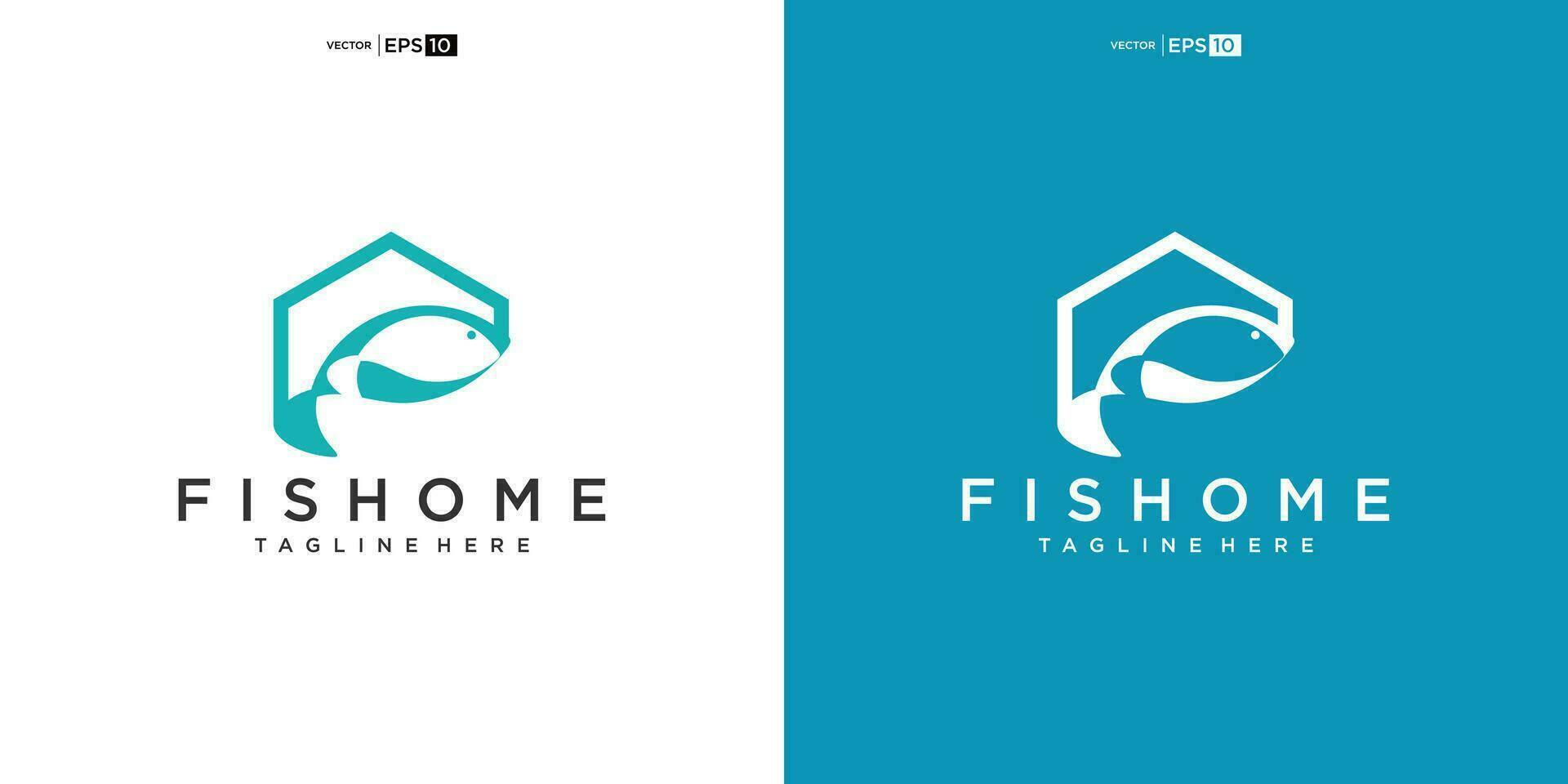 peixe com casa para casa real Estado residencial hipoteca apartamento construção logotipo Projeto vetor