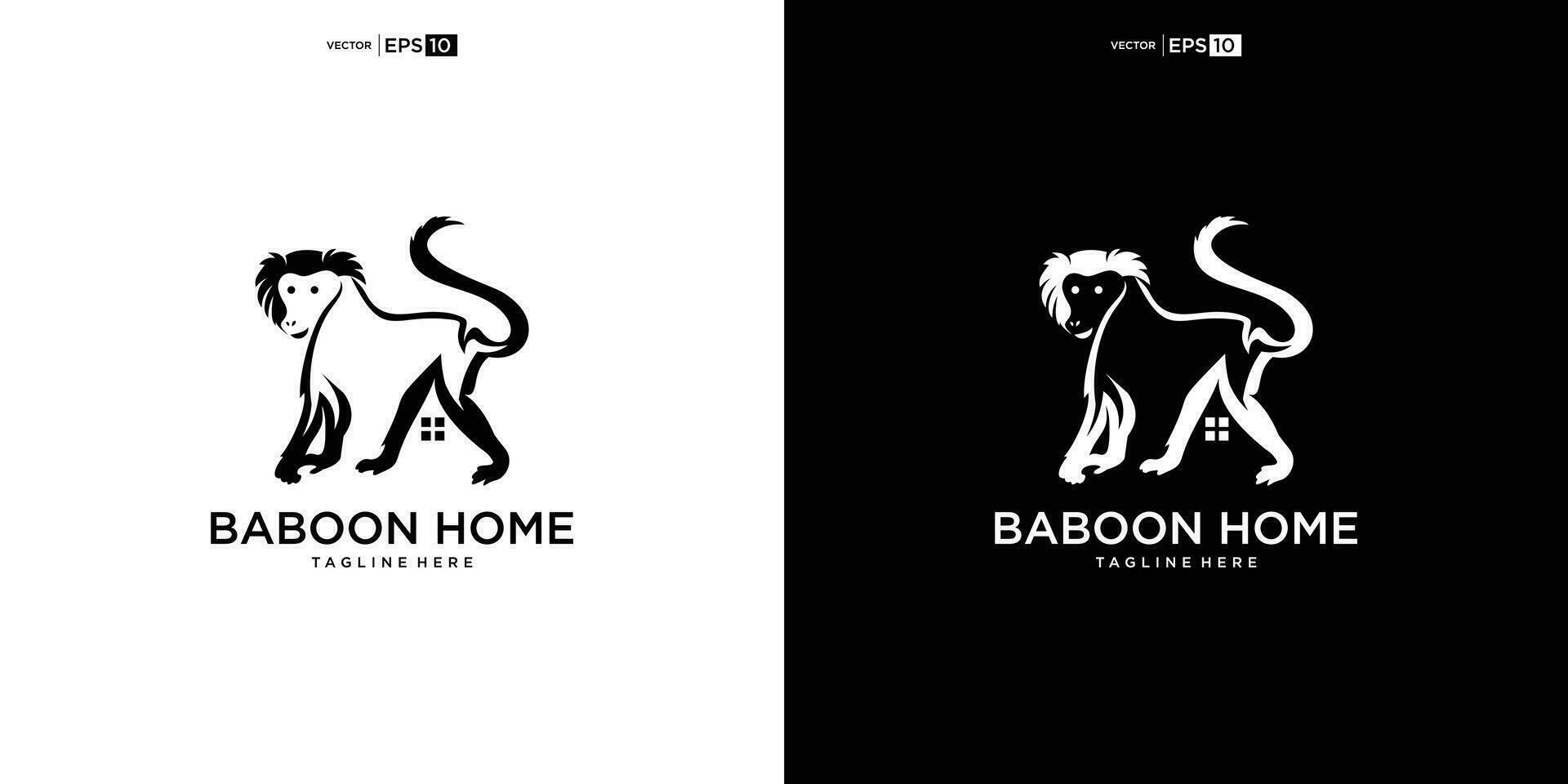 criativo, único e moderno macaco casa logotipo vetor Projeto
