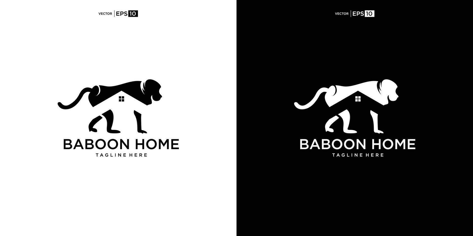 criativo, único e moderno macaco casa logotipo vetor Projeto