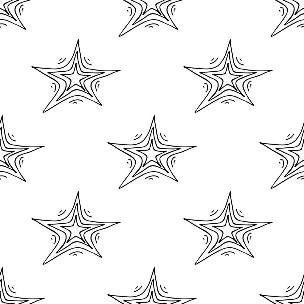 desatado padronizar com fofa estrelas rabisco para decorativo imprimir, invólucro papel, cumprimento cartões, papel de parede e tecido vetor