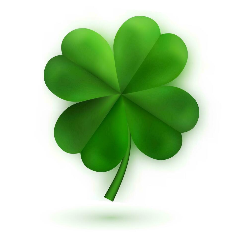 verde quatro folha trevos. irlandês por sorte e sucesso símbolos. vetor ilustração