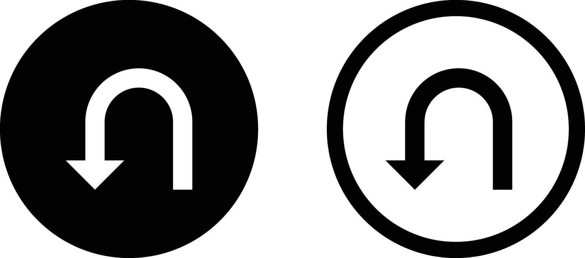 Retorna ícone conjunto dentro dois estilos isolado em branco fundo . ir costas ícone vetor
