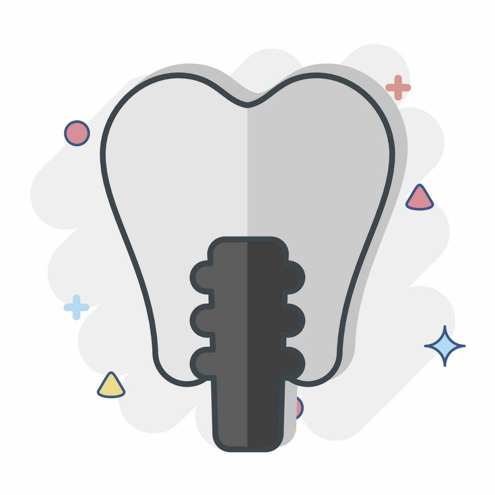 ícone dental próteses. relacionado para dental símbolo. quadrinho estilo. simples Projeto editável. simples ilustração vetor