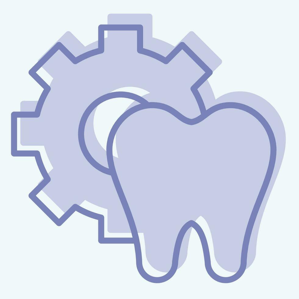 ícone dental Serviços. relacionado para dental símbolo. dois tom estilo. simples Projeto editável. simples ilustração vetor