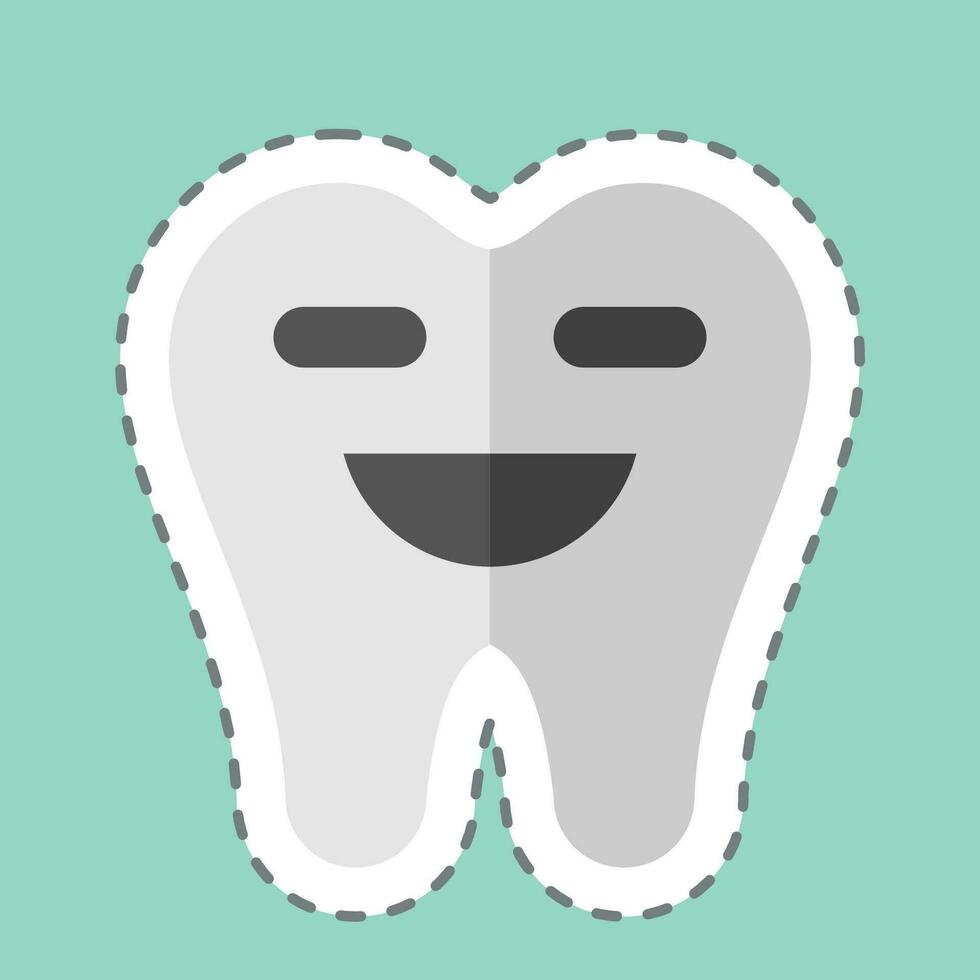 adesivo linha cortar dental limpeza. relacionado para dental símbolo. simples Projeto editável. simples ilustração vetor