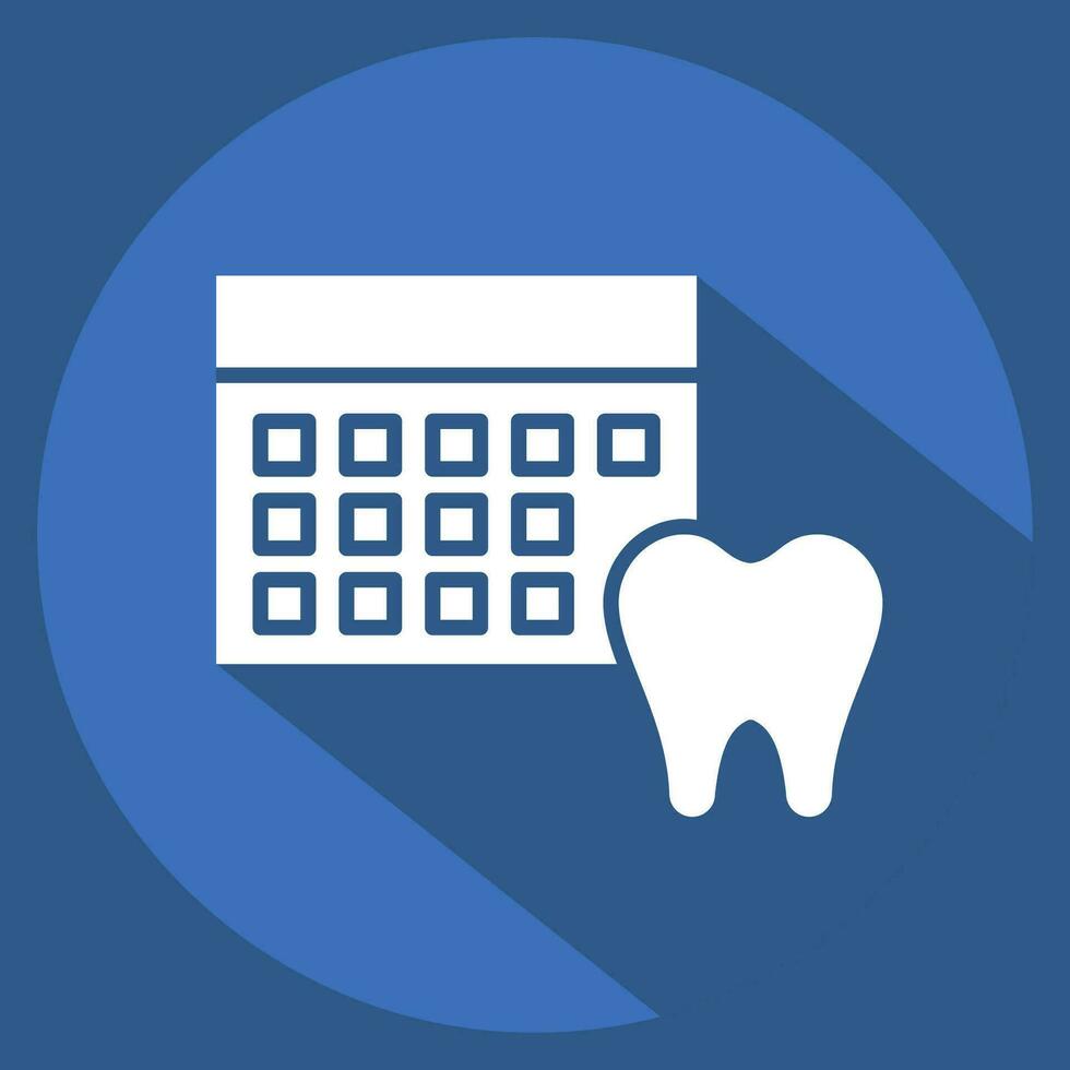 ícone agendamento. relacionado para dental símbolo. grandes sombra estilo. simples Projeto editável. simples ilustração vetor