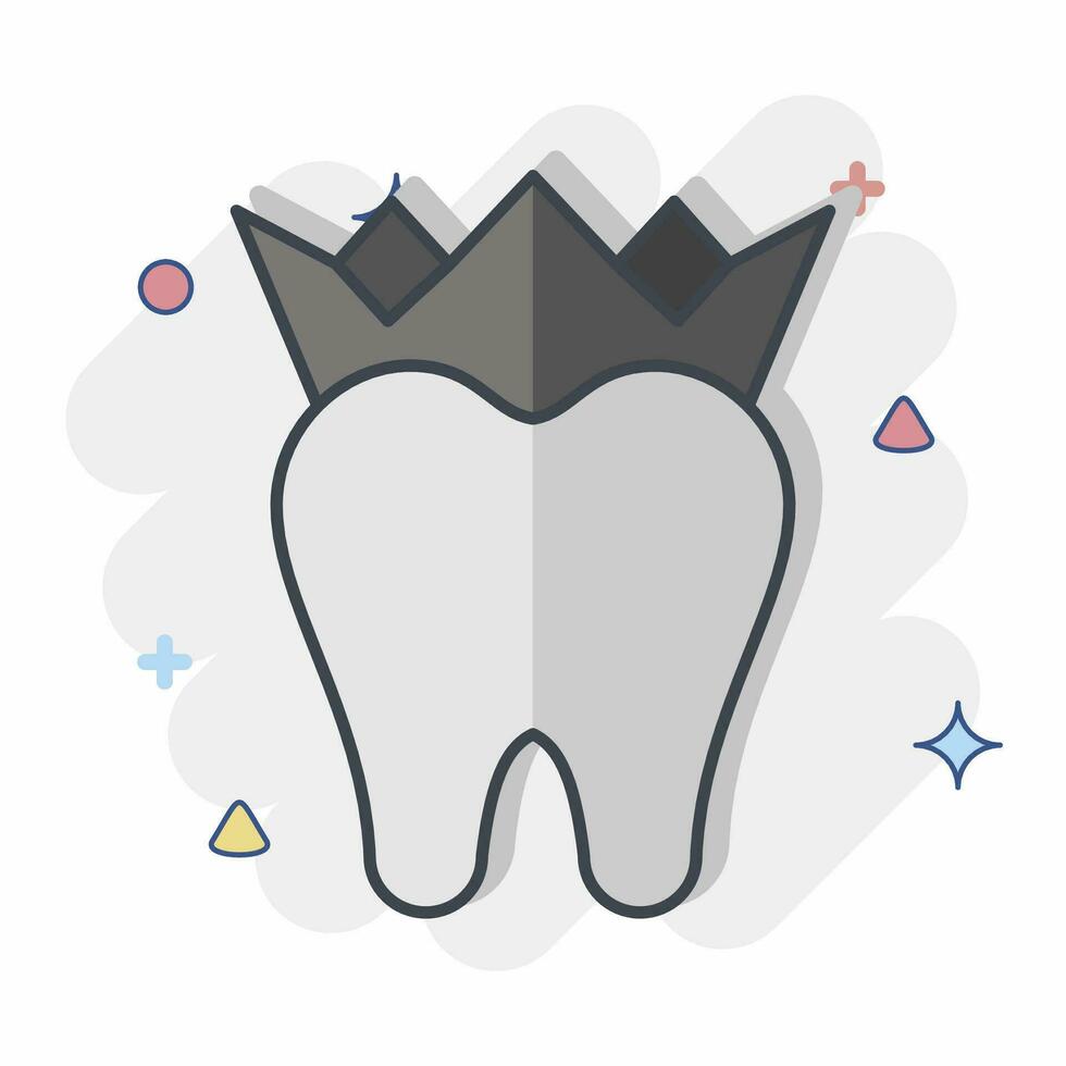 ícone dental coroas. relacionado para dental símbolo. giz estilo. simples Projeto editável. simples ilustração vetor