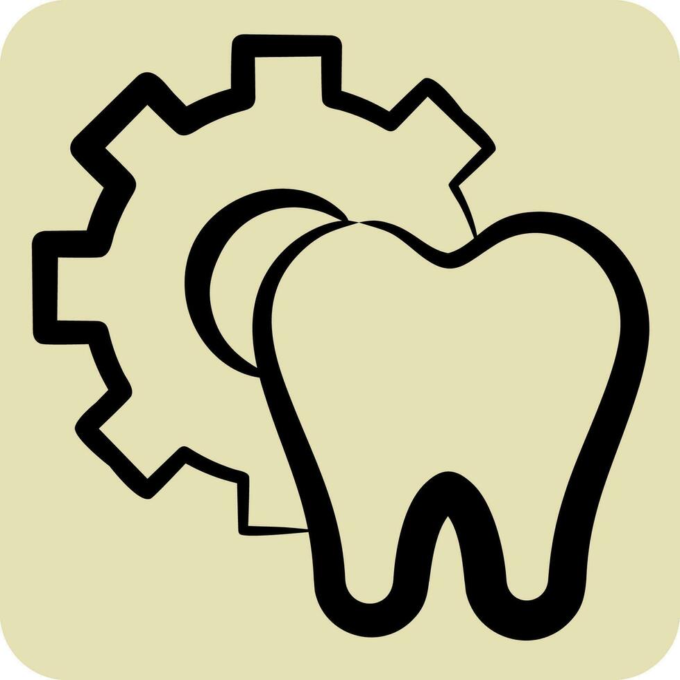 ícone dental Serviços. relacionado para dental símbolo. mão desenhado estilo. simples Projeto editável. simples ilustração vetor