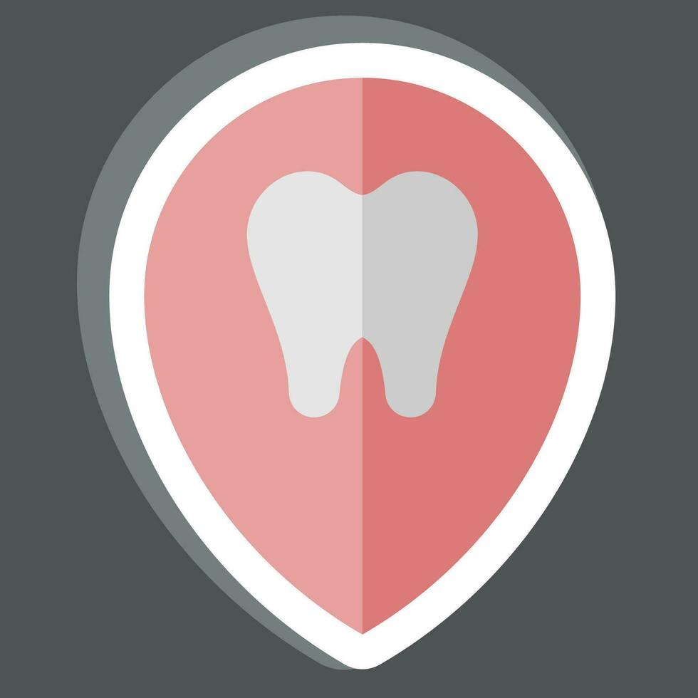 adesivo localização. relacionado para dental símbolo. simples Projeto editável. simples ilustração vetor