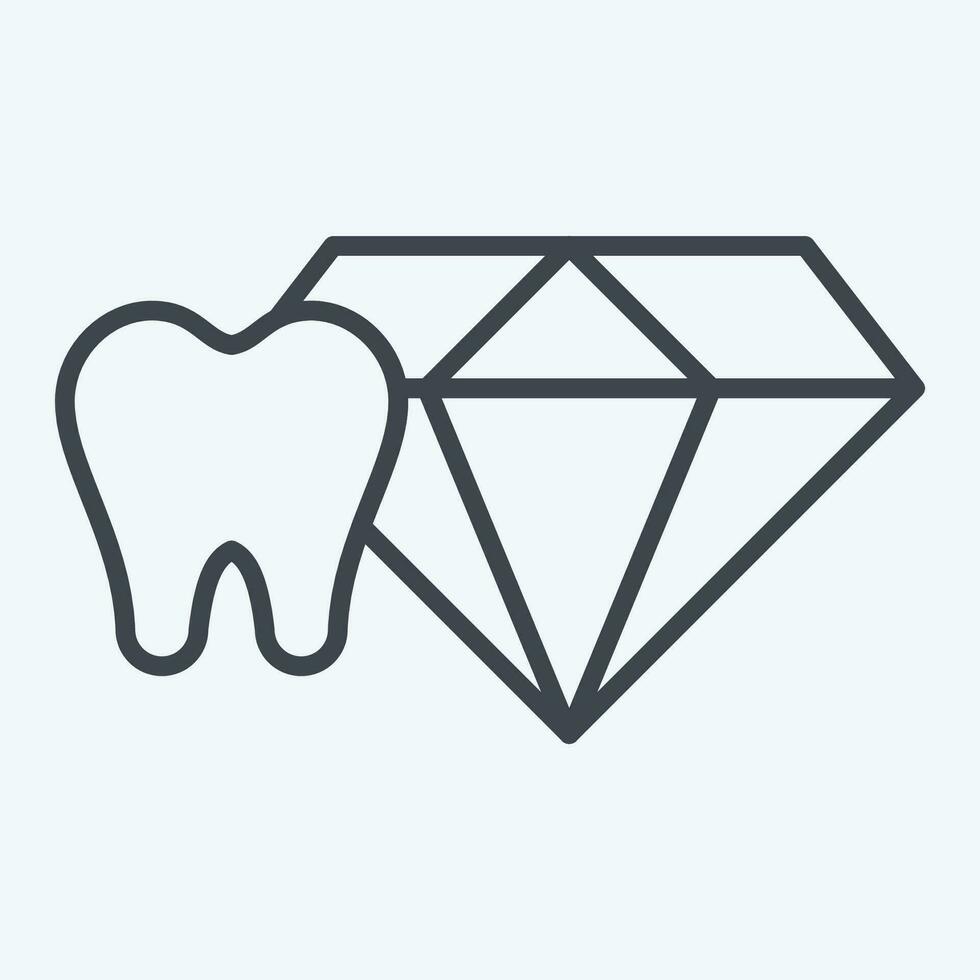 ícone dente joia. relacionado para dental símbolo.linha estilo. simples Projeto editável. simples ilustração vetor