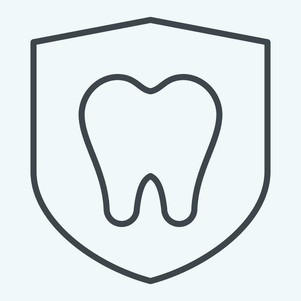 ícone dental proteção. relacionado para dental símbolo.linha estilo. simples Projeto editável. simples ilustração vetor